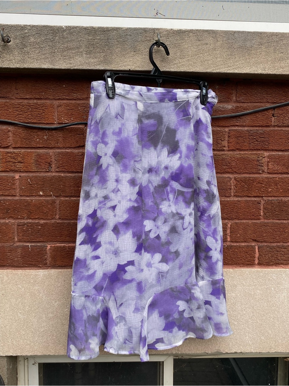 Alfred Dunner Lavender Floral Midi Skirt - Picture 1 of 3